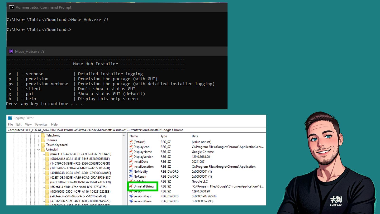 Finding install/uninstall commands for .exe apps for Win32 packaging in Intune