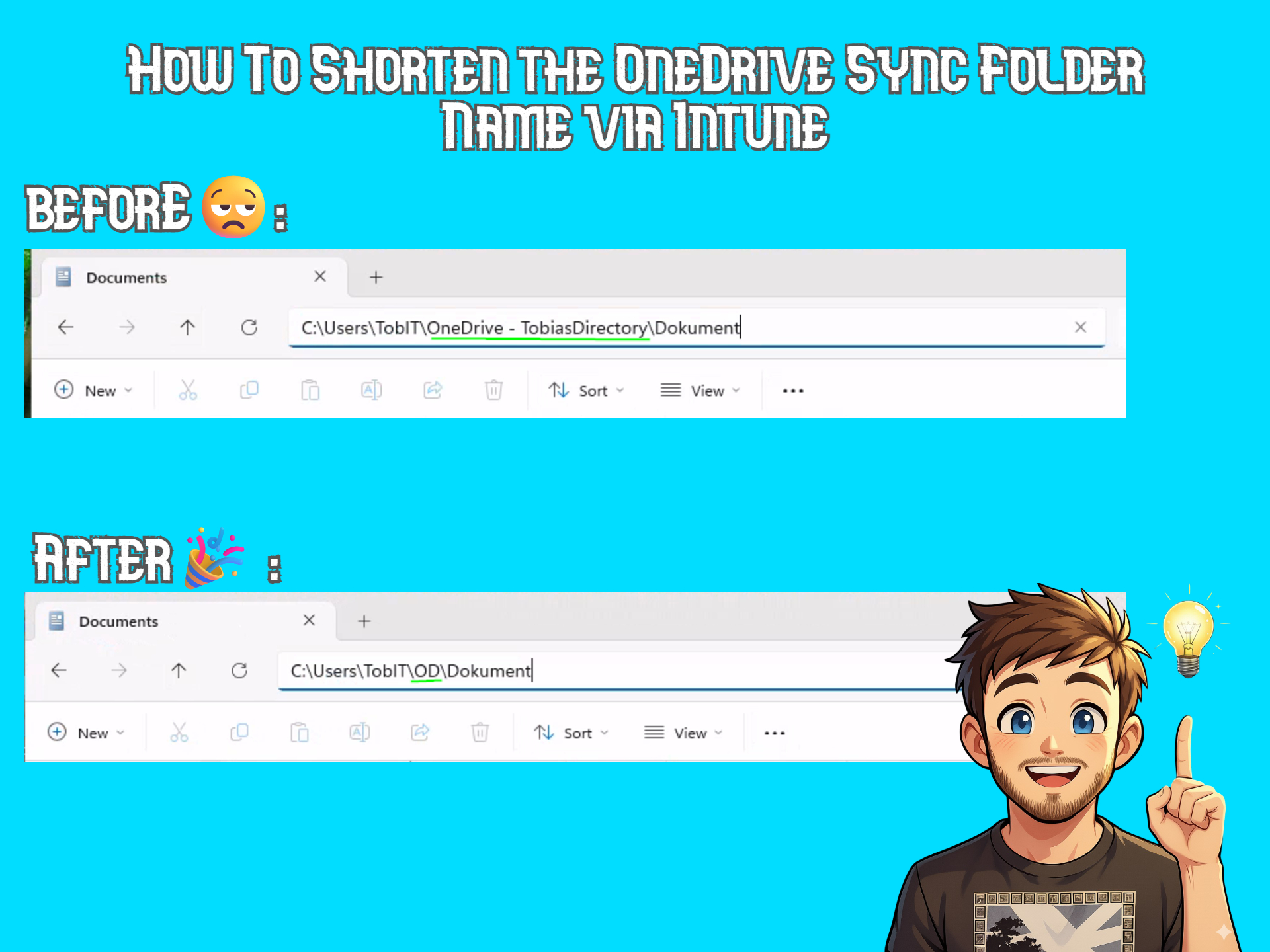 How To Shorten the OneDrive Sync Folder Name via Intune (Using Custom ADMX Policy)